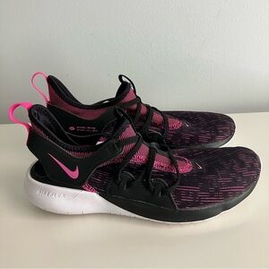 Nike Flex Contact 3 Running Shoes Women’s 6 Black Pink Lightweight Sneakers